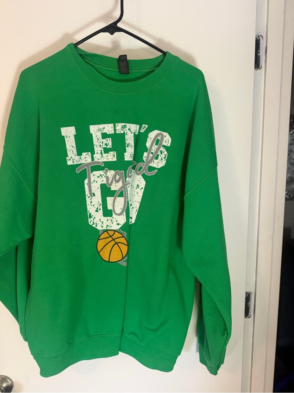 Gildan Green "Let's Play" Basketball Graphic Sweatshirt